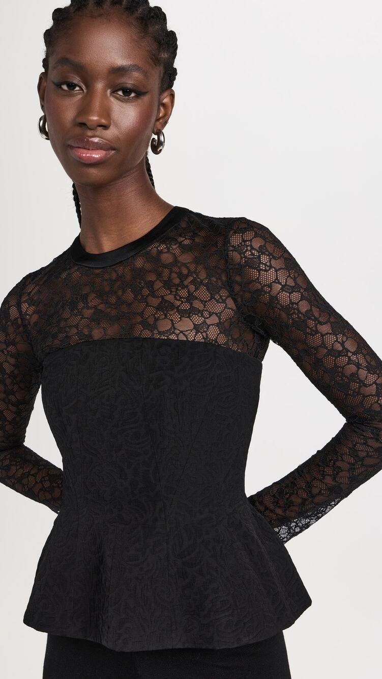 NWT Simkhai Prima Bustier Top Lace & Jacquard 2